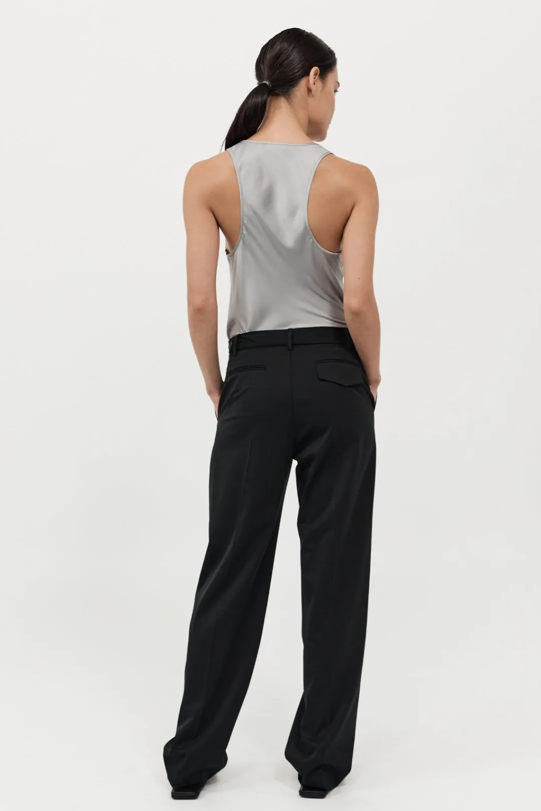Singlets*St. Agni Racer Back Bias Tank - Silver