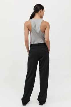 Tops*St. Agni Racer Back Bias Tank - Silver