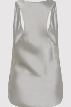 Tops*St. Agni Racer Back Bias Tank - Silver