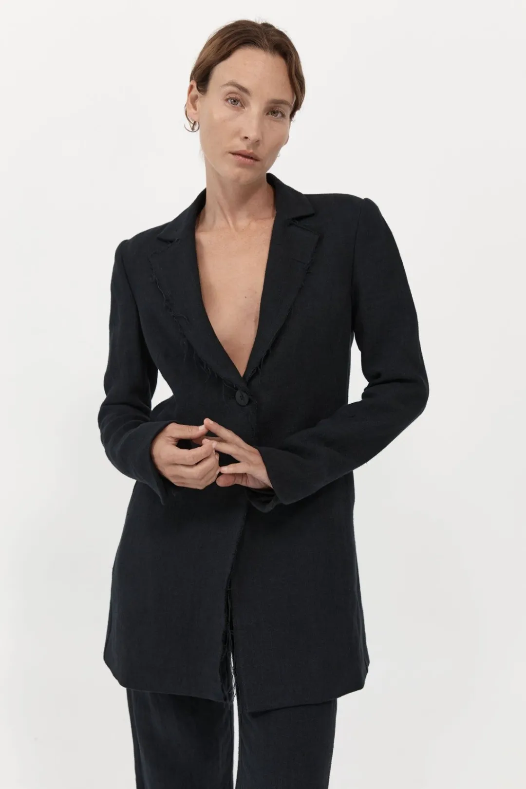 Jackets*St. Agni Raw Edge Blazer - Black