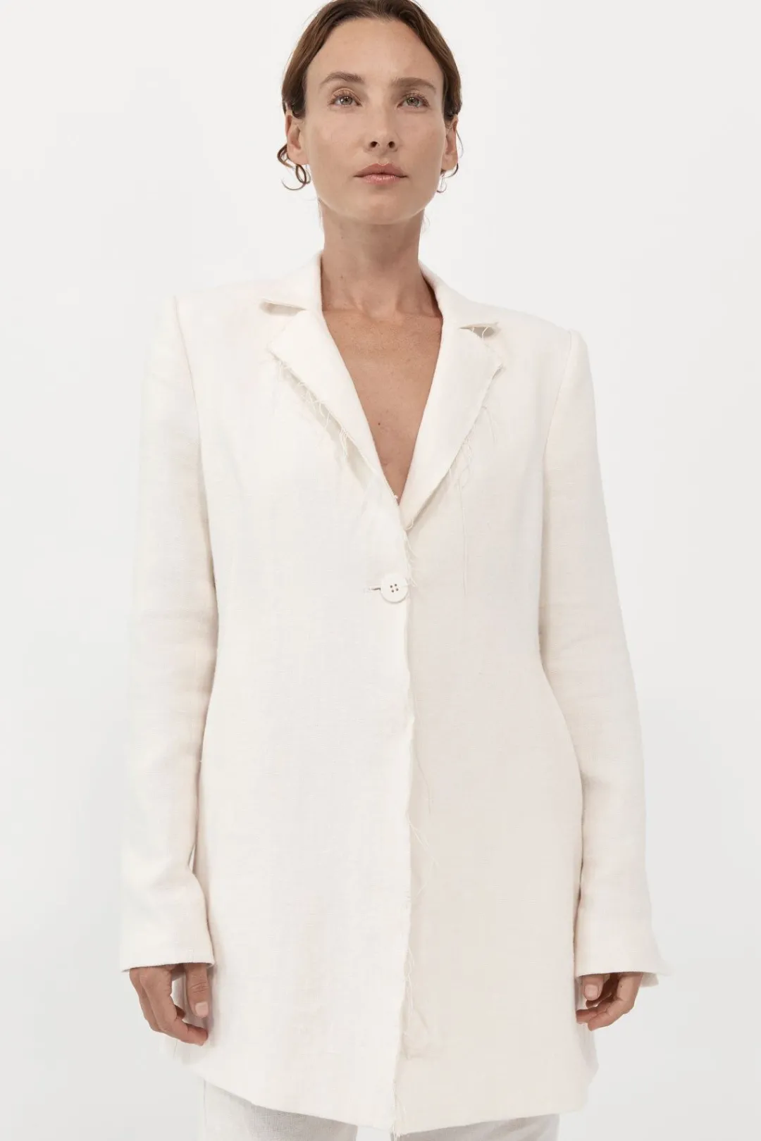 Jackets*St. Agni Raw Edge Blazer - Ivory