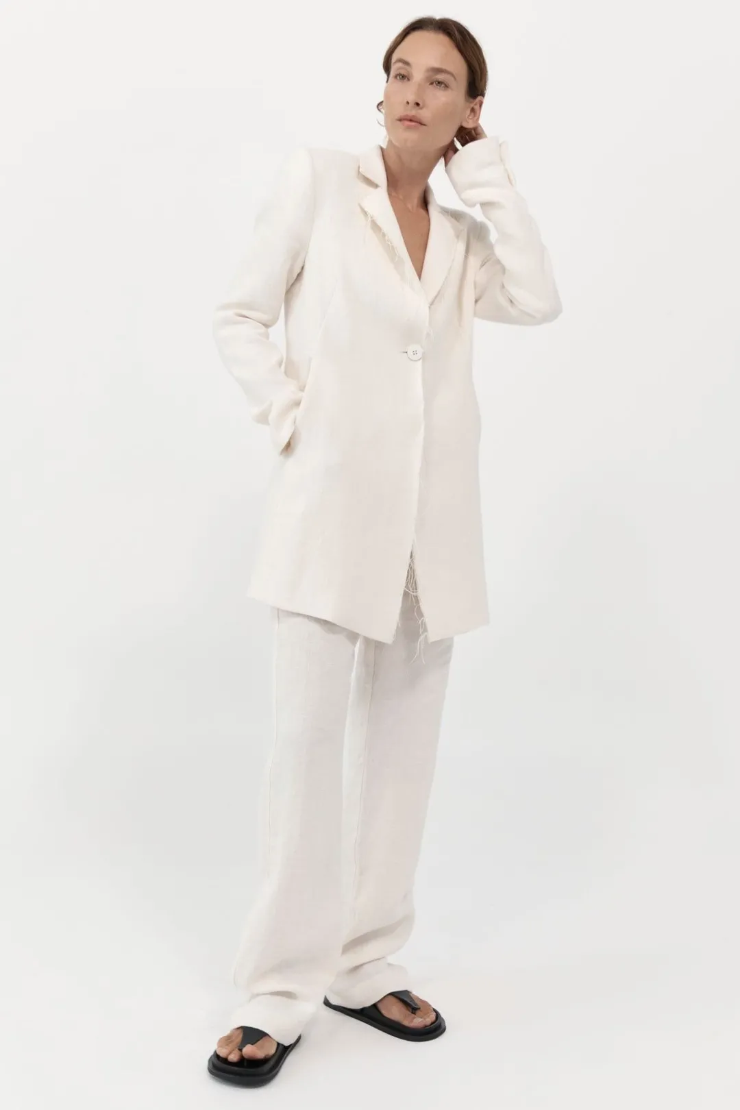 Jackets*St. Agni Raw Edge Blazer - Ivory