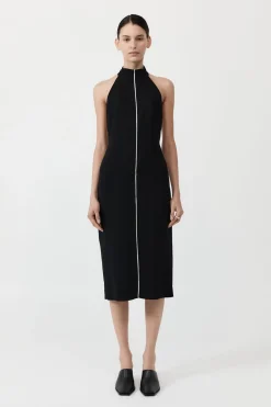 Dresses*St. Agni Raw Edge Halter Dress - Black