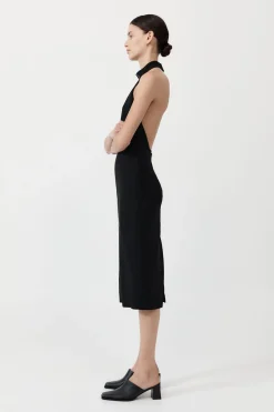 Dresses*St. Agni Raw Edge Halter Dress - Black