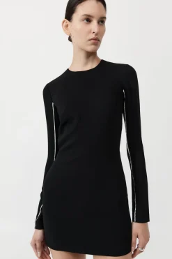Dresses*St. Agni Raw Edge Mini Dress - Black