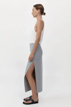 Skirts*St. Agni Raw Hem Midi Skirt - Grey Heather