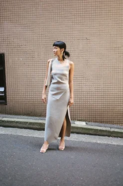 Skirts*St. Agni Raw Hem Midi Skirt - Grey Heather