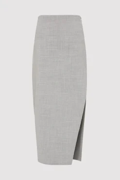Skirts*St. Agni Raw Hem Midi Skirt - Grey Heather