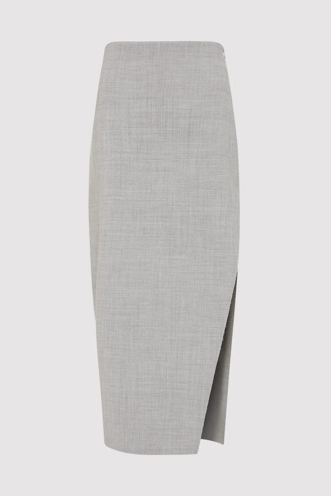 Tailoring*St. Agni Raw Hem Midi Skirt - Grey Heather