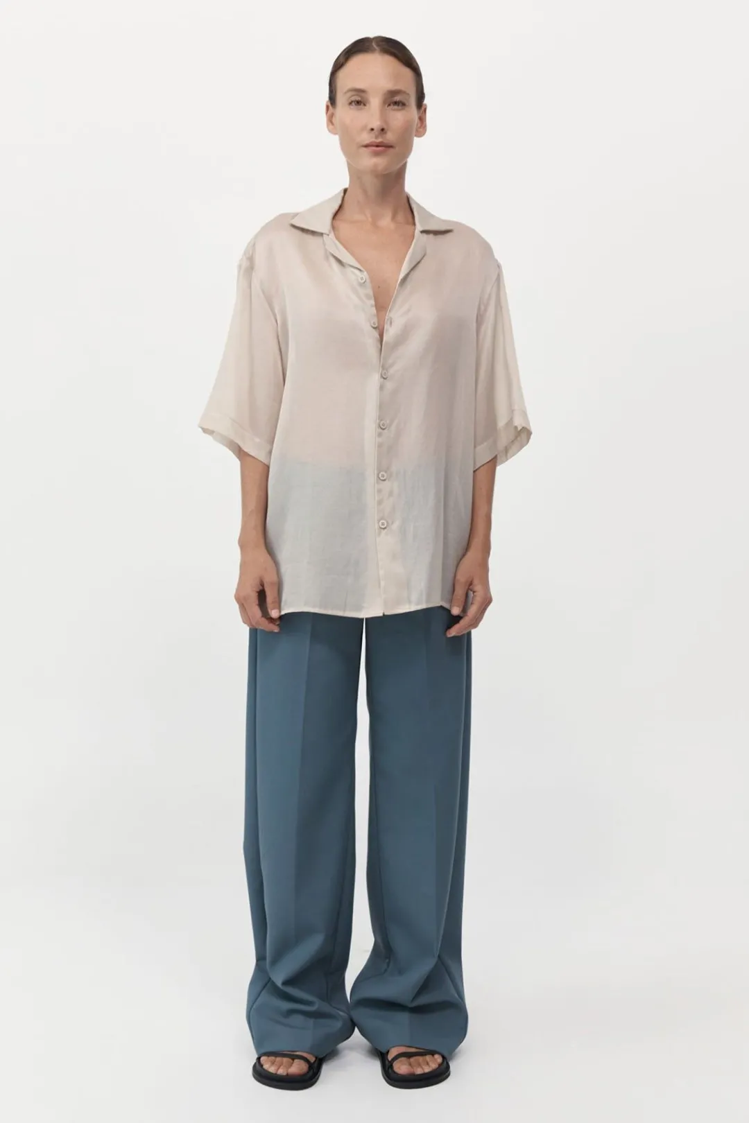 Tops*St. Agni Relaxed Collar Shirt - Birch