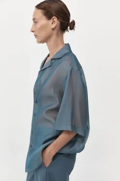 Shirts*St. Agni Relaxed Collar Shirt - Slate