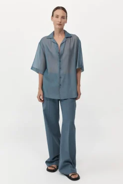 Shirts*St. Agni Relaxed Collar Shirt - Slate