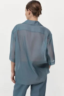Shirts*St. Agni Relaxed Collar Shirt - Slate