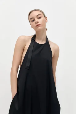 Dresses*St. Agni Ring Detail Halter Dress - Black