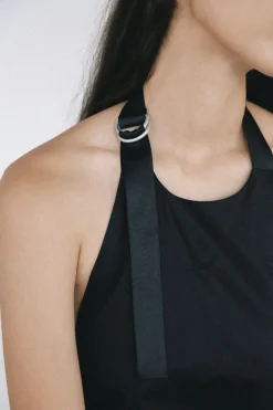 Dresses*St. Agni Ring Detail Halter Dress - Black