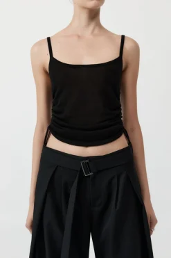 Tops*St. Agni Ruched Tank - Black