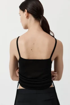 Tops*St. Agni Ruched Tank - Black