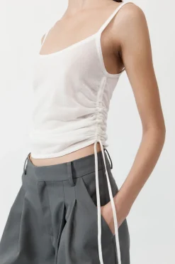 Singlets*St. Agni Ruched Tank - White