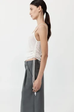 Singlets*St. Agni Ruched Tank - White