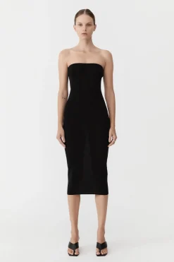 Knitwear*St. Agni 90s Strapless Knit Midi Dress - Black