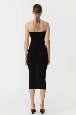 Knitwear*St. Agni 90s Strapless Knit Midi Dress - Black