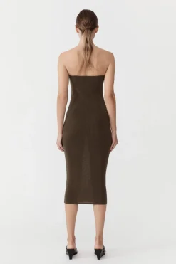 Knitwear*St. Agni 90s Strapless Knit Midi Dress - Kelp