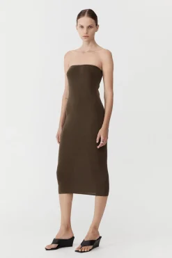 Knitwear*St. Agni 90s Strapless Knit Midi Dress - Kelp