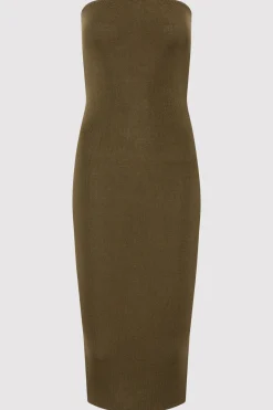 Knitwear*St. Agni 90s Strapless Knit Midi Dress - Kelp