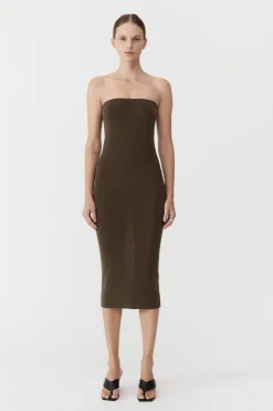 Dresses*St. Agni 90s Strapless Knit Midi Dress - Kelp