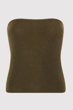 Knitwear*St. Agni 90s Strapless Knit Top - Kelp