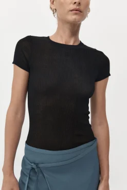 Basics*St. Agni Second Skin Knit Tee - Black
