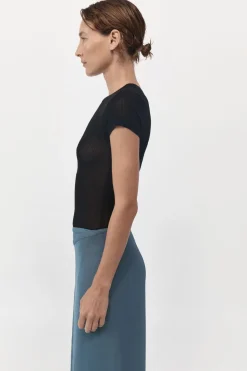 T-Shirts*St. Agni Second Skin Knit Tee - Black