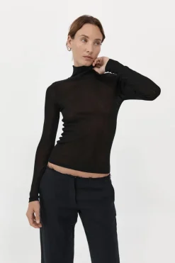 Knitwear*St. Agni Second Skin Knit Top - Black