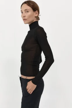 Knitwear*St. Agni Second Skin Knit Top - Black