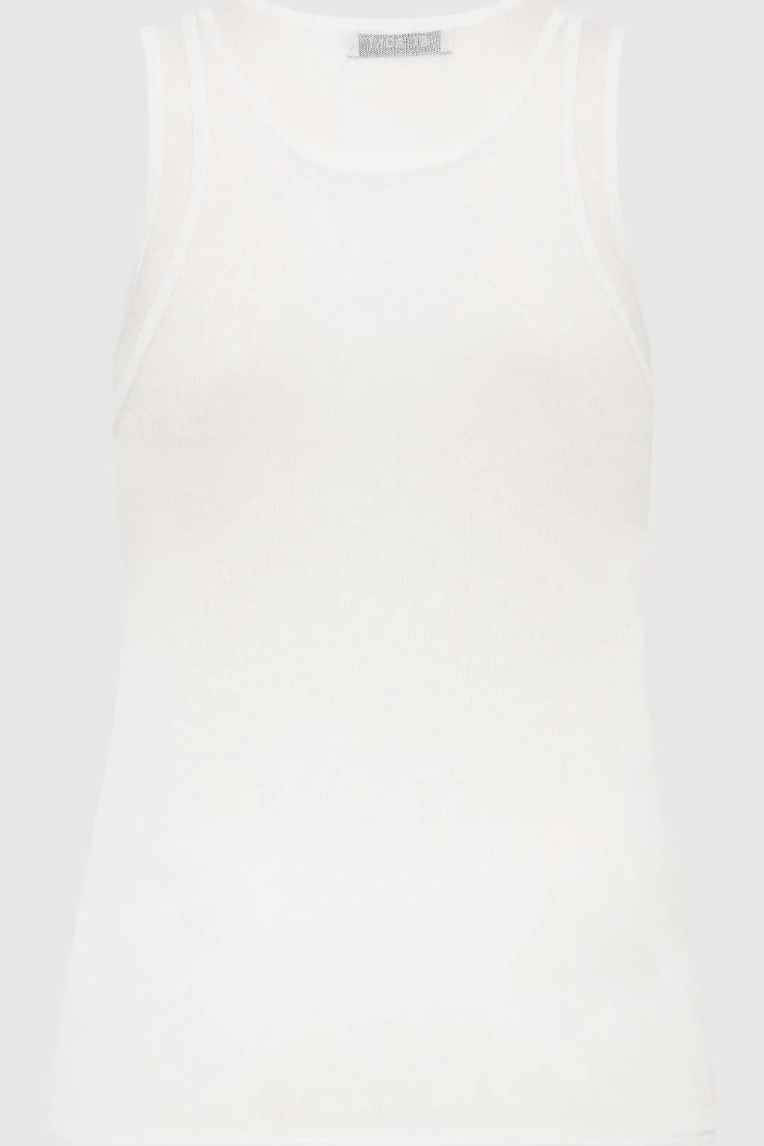 Knitwear*St. Agni Semi Sheer Double Layer Tank - White