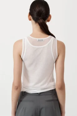 Singlets*St. Agni Semi Sheer Double Layer Tank - White