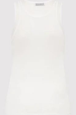 Singlets*St. Agni Semi Sheer Double Layer Tank - White