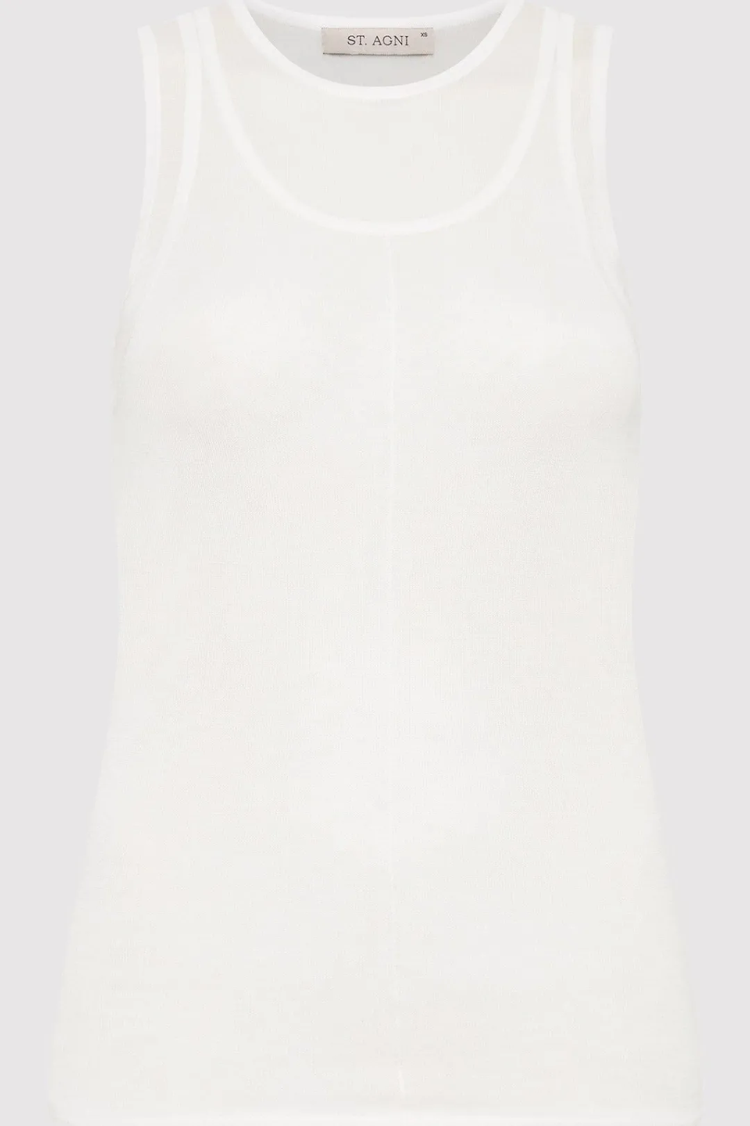 Tops*St. Agni Semi Sheer Double Layer Tank - White