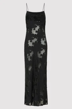 Dresses*St. Agni Semi Sheer Floral Dress - Black