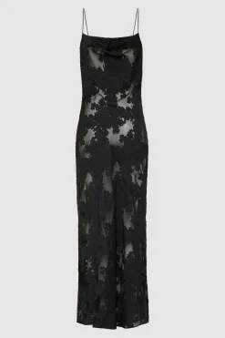 Dresses*St. Agni Semi Sheer Floral Dress - Black