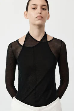 Tops*St. Agni Semi Sheer Loop Top - Black