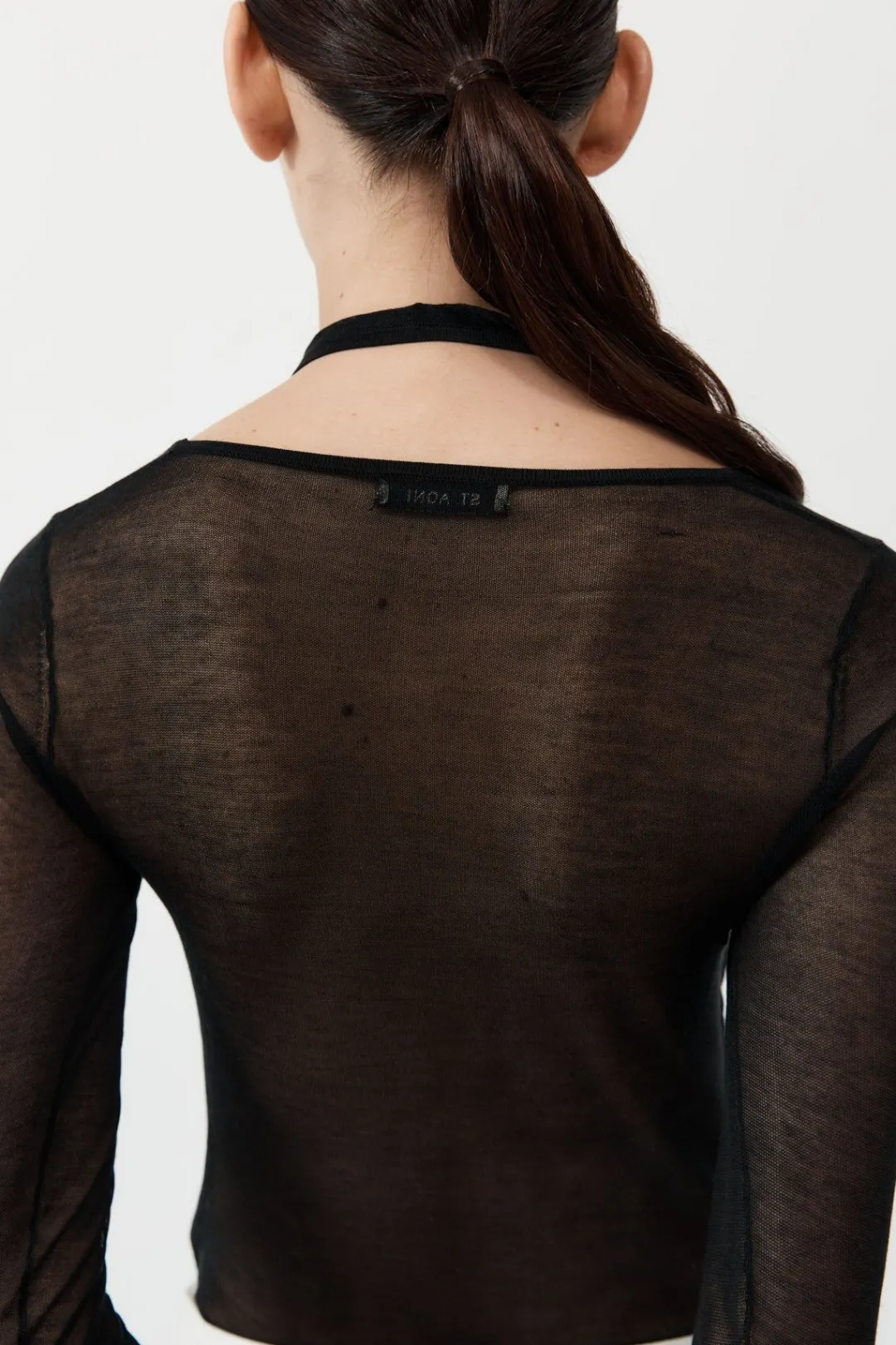 Tops*St. Agni Semi Sheer Loop Top - Black