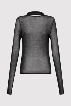Knitwear*St. Agni Semi Sheer Loop Top - Black