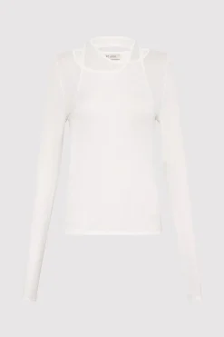 Knitwear*St. Agni Semi Sheer Loop Top - White