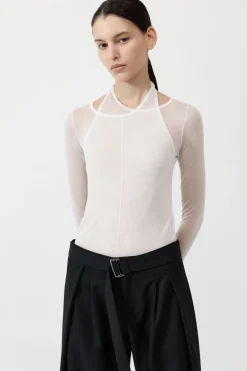 Tops*St. Agni Semi Sheer Loop Top - White
