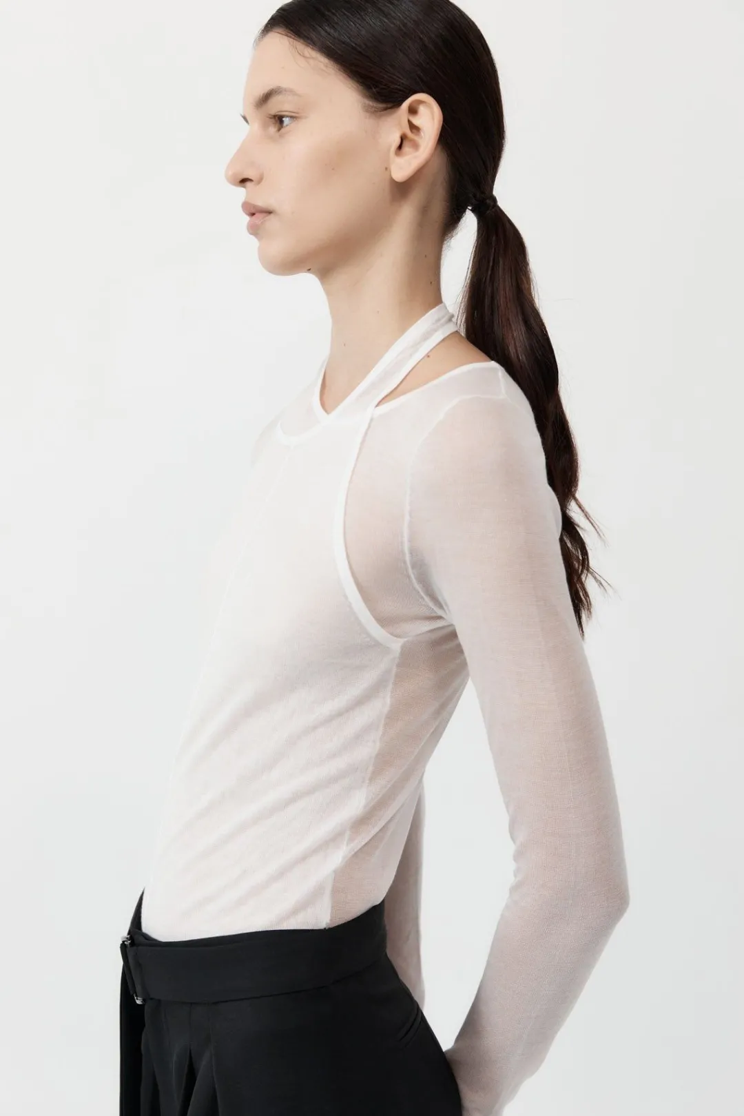 Tops*St. Agni Semi Sheer Loop Top - White