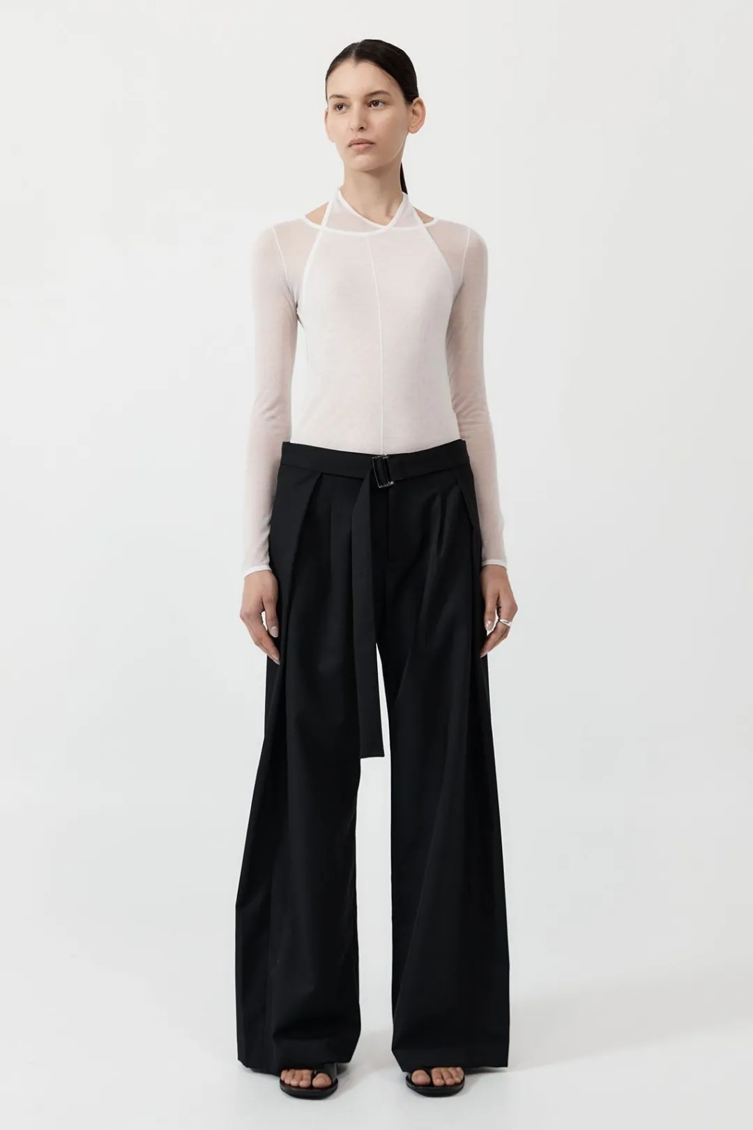 Tops*St. Agni Semi Sheer Loop Top - White