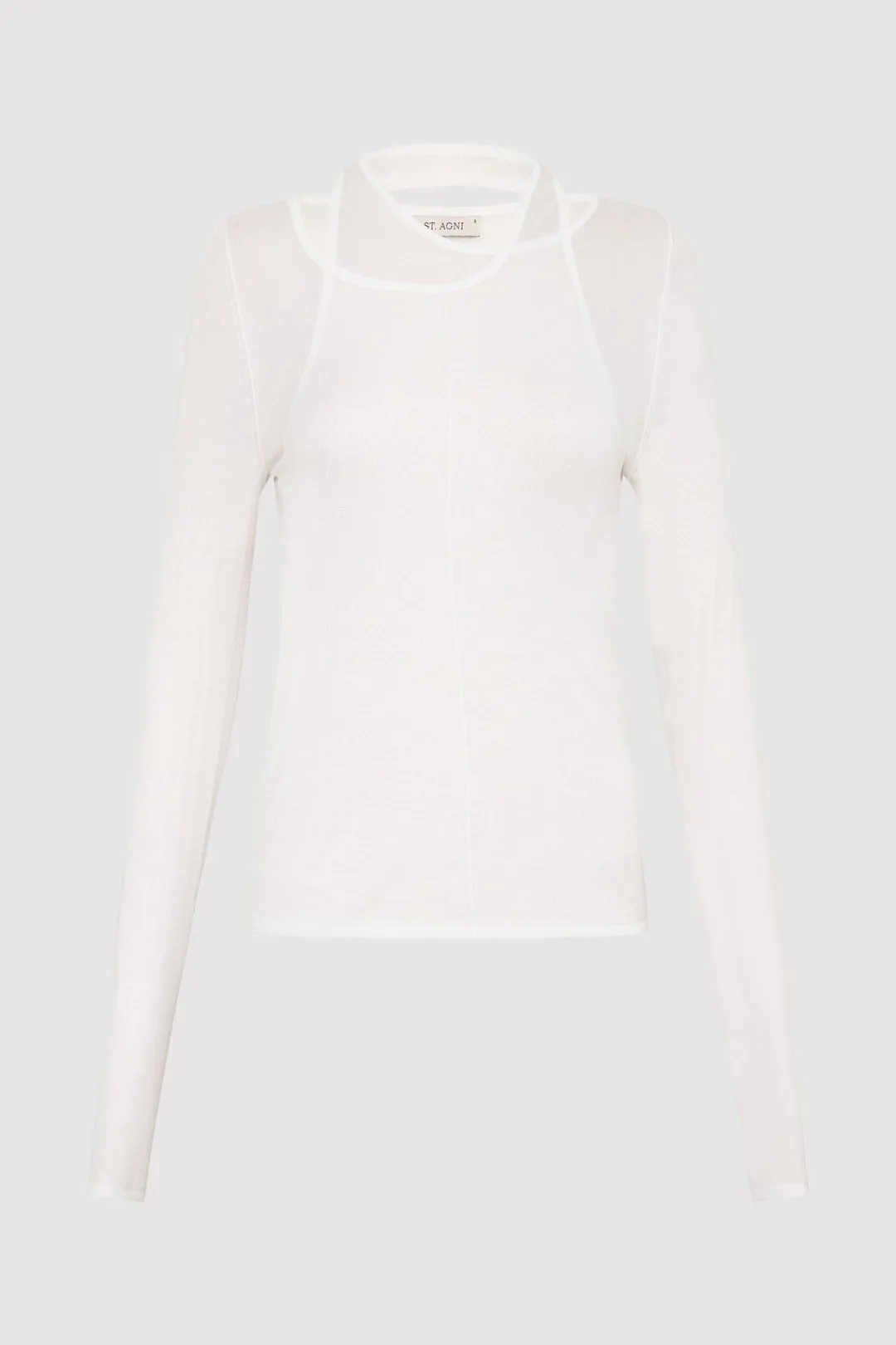 Tops*St. Agni Semi Sheer Loop Top - White