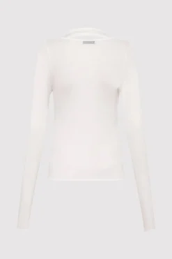 Tops*St. Agni Semi Sheer Loop Top - White