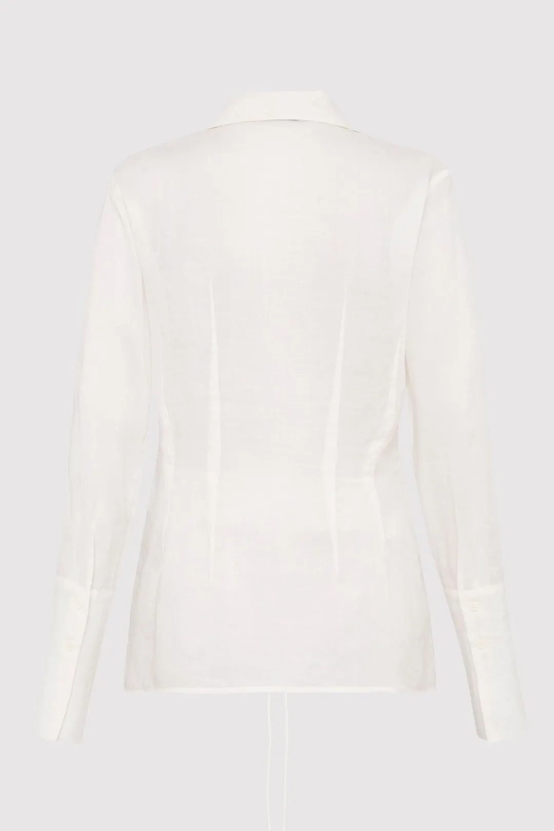Shirts*St. Agni Sheer Linen Tie Top - White